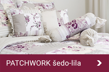 Krepové povlečení PATCHWORK šedo-lila